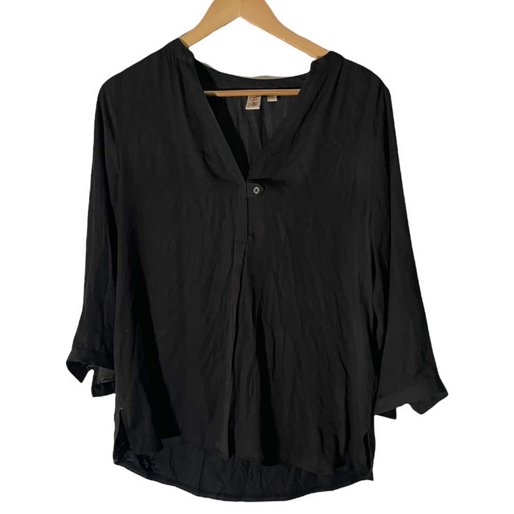 Anthropologie Satin Split Neck by Dolan